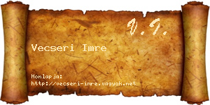 Vecseri Imre névjegykártya